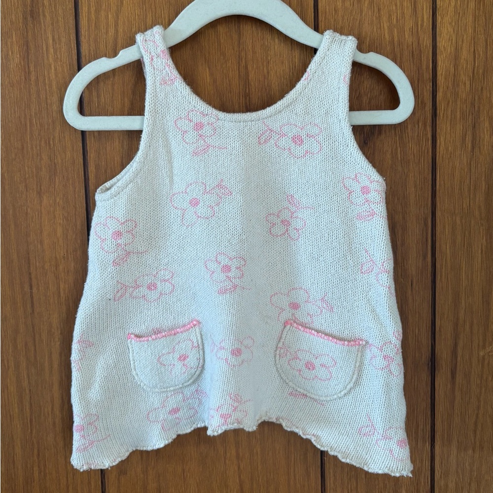 Zara Floral Knit Kids Tank Top